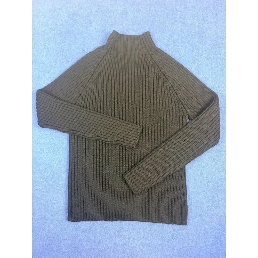 Banana Republic Women’s M Black Merino Wool Ribbed Mock Neck Sweater